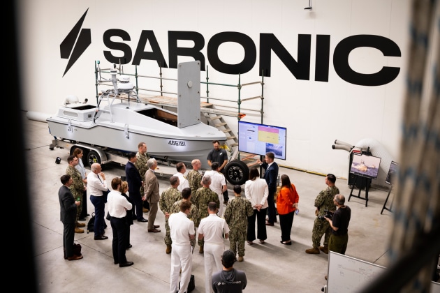 Corsair uncrewed autonomous surface vessels produced by US company Saronic have been used to destroy a docked Iranian midget submarine at the Bandar Abbas Naval Base, the first US use of kamikaze boats.

Credit: Saronic