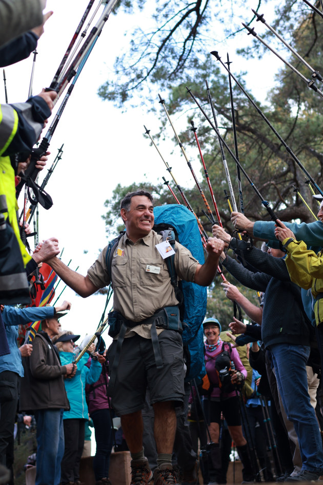 Steve leading our End-To-End walkers at the start of their epic journey. Justin Macatangay