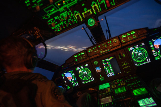 An RAAF C-27J Spartan pilot conducts search and rescue operations from Guam during Exercise Cope North in February. (U.S. Air Force photo by Staff Sgt. Charles T. Fultz)