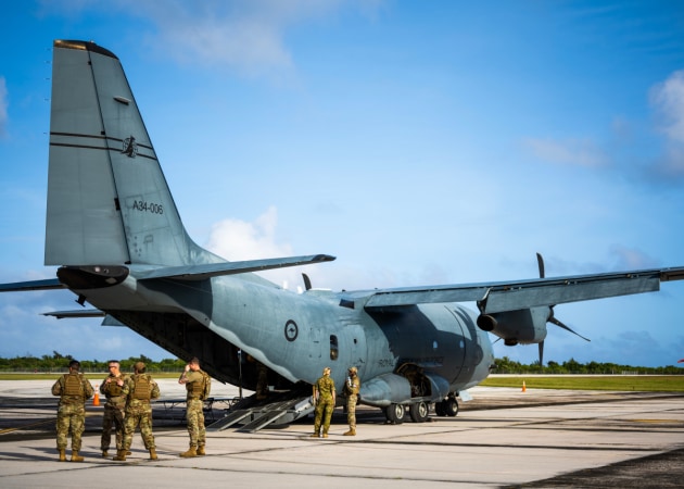 Royal Australian Air Force members and U.S. Airmen host a community engagement event during Cope North 2023.
Credit: Defence