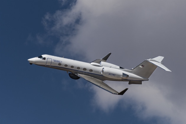 Northrop Grumman's Gulfstream IV Triton flying test bed (FTB) aircraft. (Northrop Grumman)
