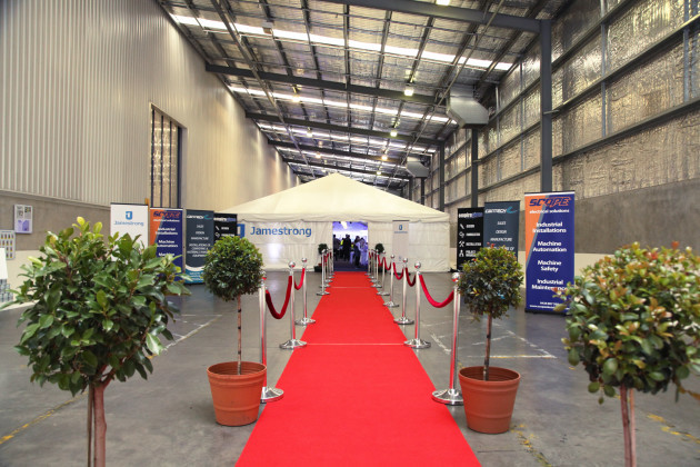 Celebrating red-carpet style: Jamestrong's official opening of infant formula can-production line.