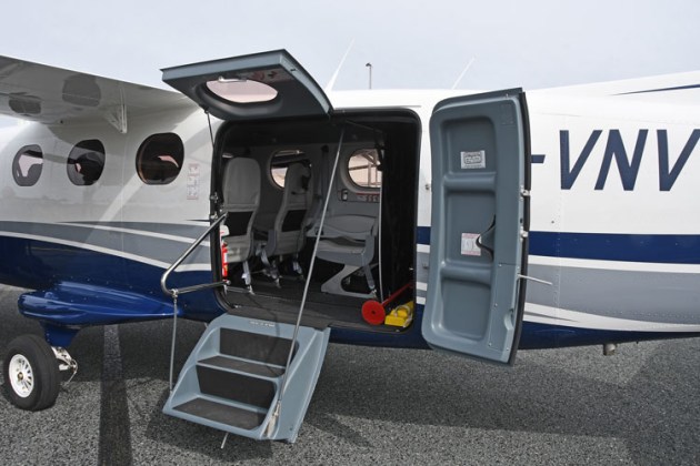 The P2012 has large opening rear doors to access both the cabin and the cargo area. (Steve Hitchen)
