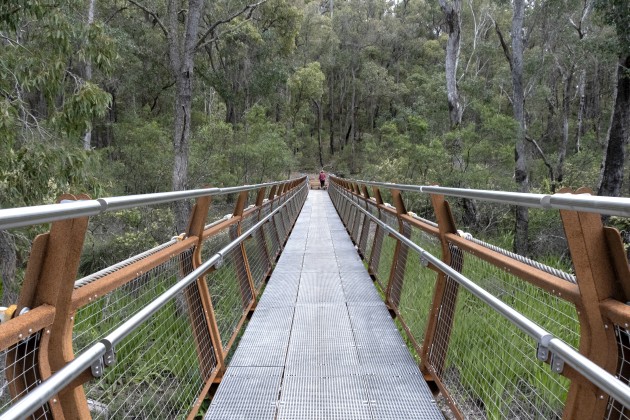 Looking along Kaniyang Wiilman Bridge over Collie River.