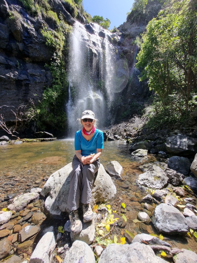 At the base of the final waterfall, Day 1.