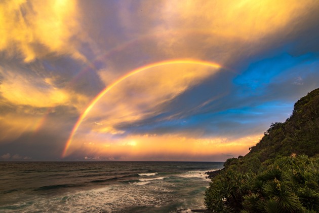 &copy; Sean Scott. Burleigh Cove. "This is why it's my favourite location to shoot &ndash; where the national park meets the sea, world class surfing, and a perfect place to watch a summer storm roll in."