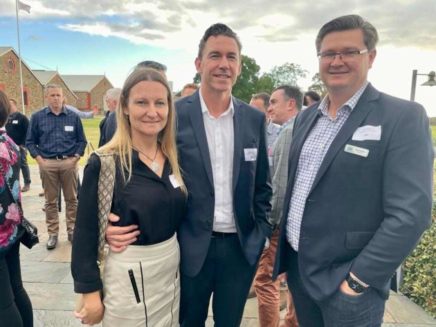 (L-R) Audra Annakin and Nathan Wardell, Packserv Australia with  Mark Dingley, Matthews Australasia and APPMA chair