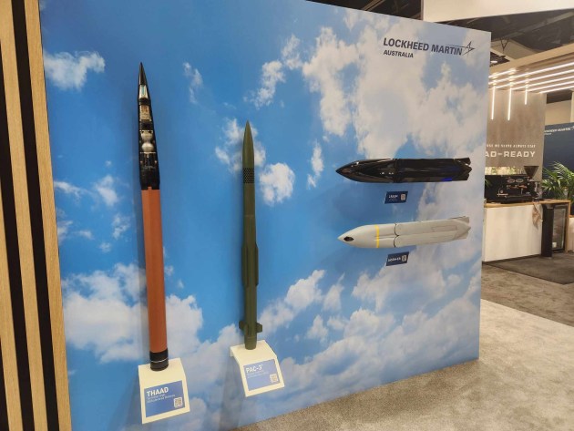 Missile display at the Lockheed Martin stand, Indo-Pac 23.
Credit: Keira Joyce