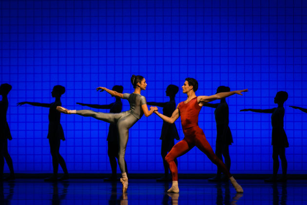 Robyn Hendricks and Maxim Zenin in Glass Pieces by Jerome Robbins.Photo by Kate Longley