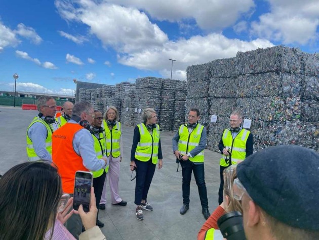 Baled plastic containers collected from CDS depots around the country  are feedstock for the closed loop facility.