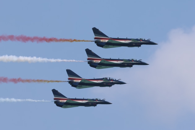 The PLAAF Ba Yi aerobatic team.

Credit: Nigel Pittaway