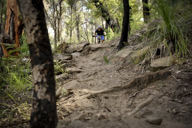 <p>Michael Vanos on his way to the elite men's victory.</p>