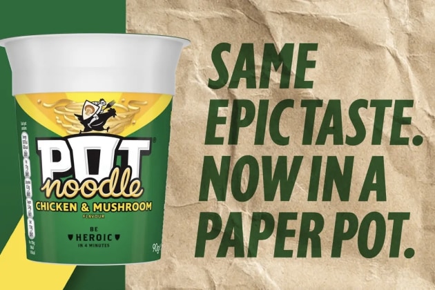 The new trial will see Pot Noodles in a paper pot.