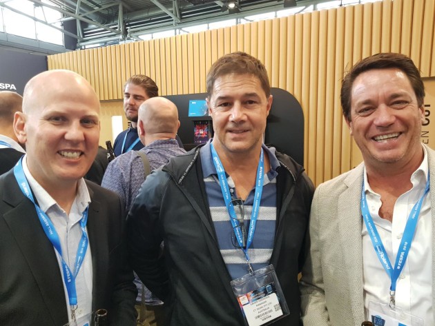 (l-r) Aaron Pryde, Charles Parsons; Xavier Odenall, CT Signs; and Nigel Spicer, Cactus Imaging