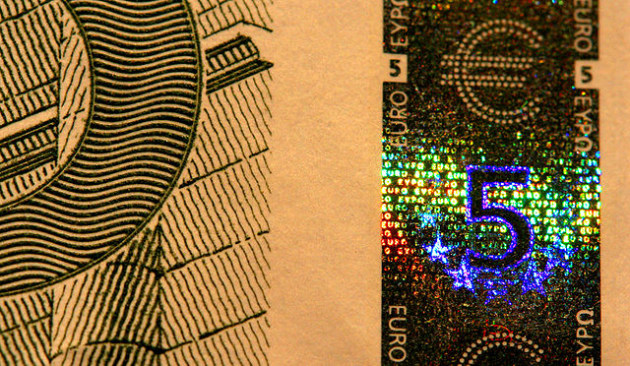 Security holograms are often used on banknotes. Photo by Dave Gough.