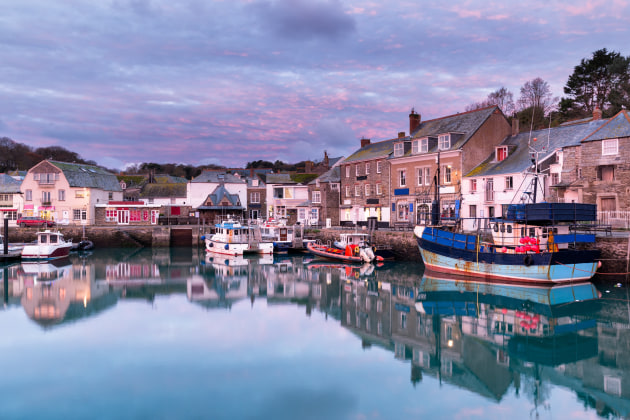 Dawn at the harbour in Padstow, a historic fishing town on the north Cornwall coast.