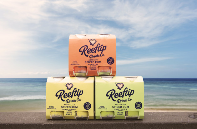 Diageo Australia&rsquo;s new drinks brand Reeftip Drinks Co. is staking a claim in the growing spiced rum category while meeting corporate responsibility goals in its partnership with the Coral Nurture Program.
(Image: Diageo)