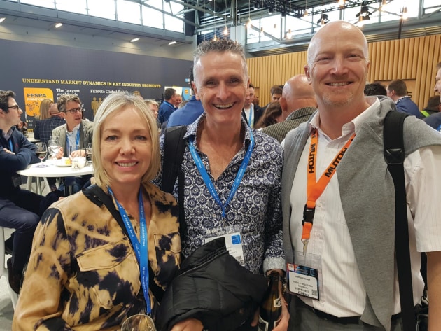 (l-r) Jennifer Burley, All About Graphics; Mike Burley, All About Graphics; and Martin Stacher, Kissel + Wolf