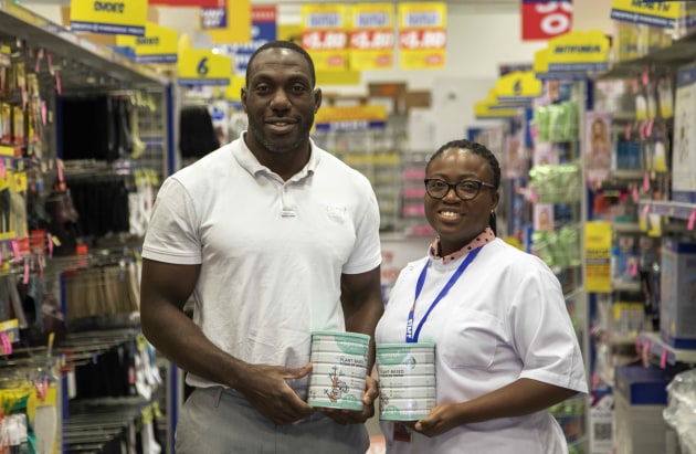 Sprout Organic founder and CEO Selasi Berdie and Chemist Warehouse pharmacist and manager Nana Yaa Donkor. Organic, plant-based infant formula and snack company Sprout Organic will have national ranging with Chemist Warehouse, in its 500 stores. (Image source: Sprout Organic)