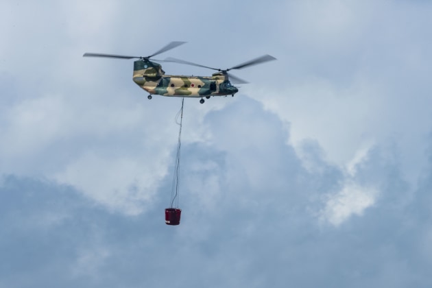 A Japan Air Self-Defense Force (JASDF) CH-47J performs an aerial demonstration during the Misawa Air Fest at Misawa Air Base, Japan. 

Credit: US Air Force/Senior Airman Leon Redfern