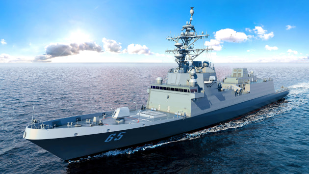 Graphic rendering of the future, now cancelled, USS Lafayette (FFG 65), named in honor of Marquis de Lafayette and his service during the American Revolutionary War.

Credit: US Defense / Chief Petty Officer Shannon Renfroe