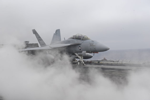 The new jamming pod will be fitted onto US Navy EA-18G Growlers. Credit: USN