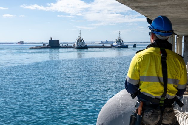 USS Minnesota visiting HMAS Stirling. 

Credit: US Navy/Lieutenant James Caliva
