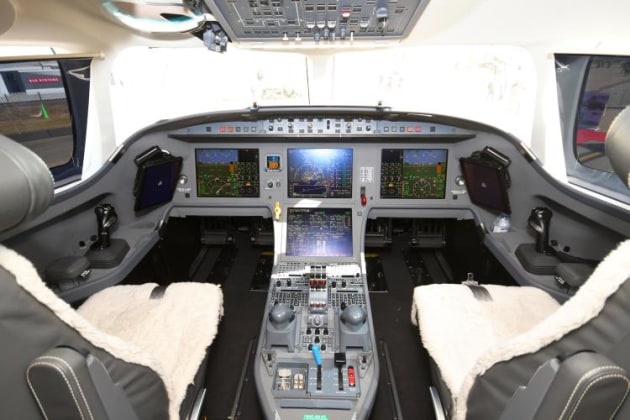 In the office of Dassault Aviation's flagship 8X corporate jet.(Steve Hitchen)