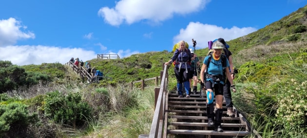 Our End-To-End walkers heading down to Conspicuous Beach on their way South. Steve Sertis