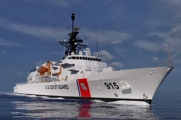 A rendering of an Offshore Patrol Cutter by Eastern Shipbuilding Group, which is building the program&rsquo;s first four ships. (Eastern Shipbuilding Group)
