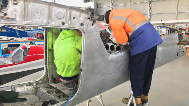 Work is well underway to refurbish the AOPA C152. (AOPA Australia)