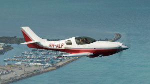Lancair Legacy VH-ALP during a photo shoot over Perth. (John Absolon)