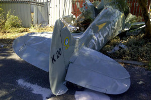 The crash site near Parafield Airport. (ATSB)