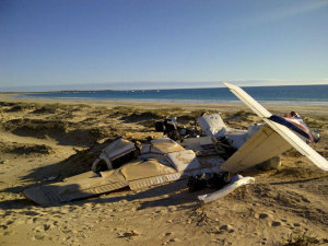 Crash site of Piper Seneca VH-LCK at Broome. (ATSB)