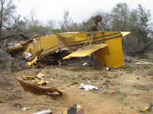 The crash site of Thrush JAY near Hyden, WA.