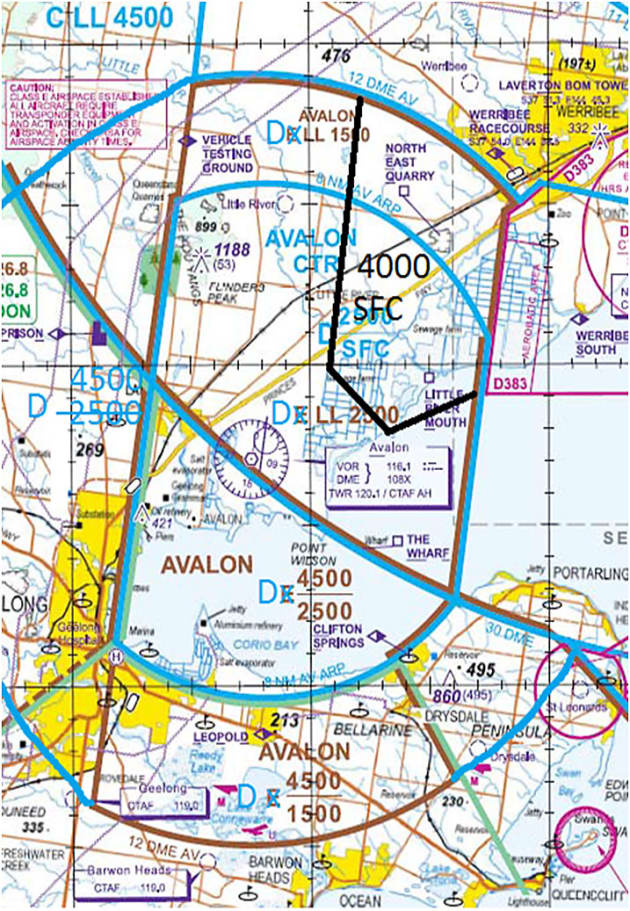 What Avalon's airspace would look like under the Airservices proposal. (Airservices Australia)