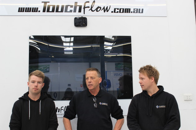 We'll be taking a tour of Flagstaff Autobody - here's owner John Barry with his sons Chris and Daniel who are coming to Next Generation on 27 November