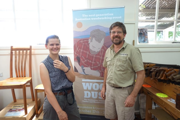 Aynia and Evan Dunstone with new family member "Blue" aka Wood Dust Australia mascot.