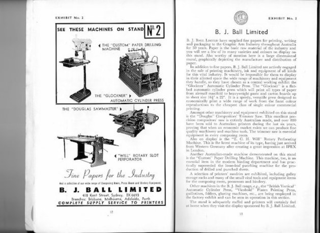 One of the survivors &ndash; BJ Ball&#39;s entry in the catalogue for the first show in 1955. The company backed up again at PrintEx 2015.