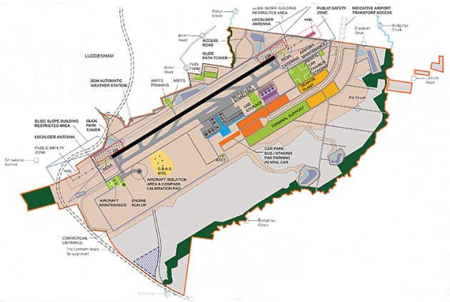 An indicative layout of Stage One of Western Sydney Airport. (Department of Infrastructure and Transport)