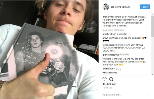 A very proud Brooklyn Beckham.