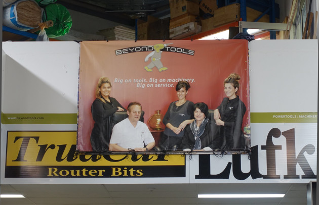 A portrait hangs at one end of the showroom of this family run business.