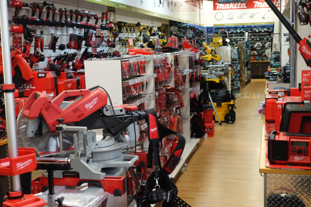 Part of the power tool display at Beyond Tools