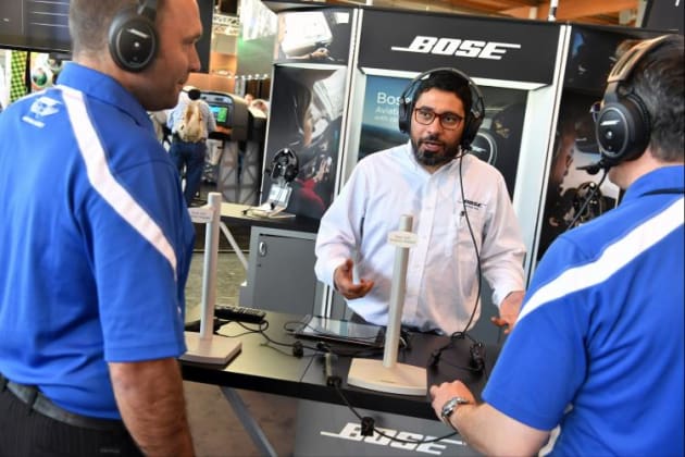 Bose were on-hand to demonstrate their quality headsets. (AERO)