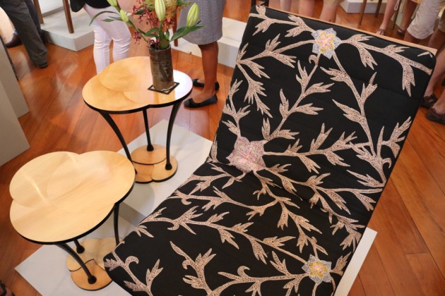 Botanical side tables, Alby Johnston with Chaise by Ruth-Thompson. Photo: Ilana Nathan