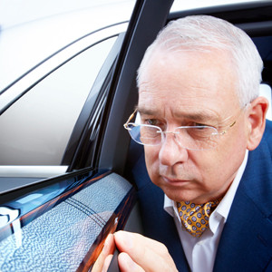 David Boucher inspects the detailing designed and made by his company for a Rolls-Royce Ghost.