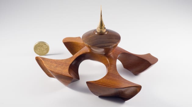 Brendan Stemp's blackwood Crab box can fit within a 50mm square box and was judged Peter Robson Award winner