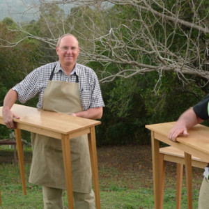 Graduates from one of Brisbane School of Fine Woodwork's woodworking intensives.