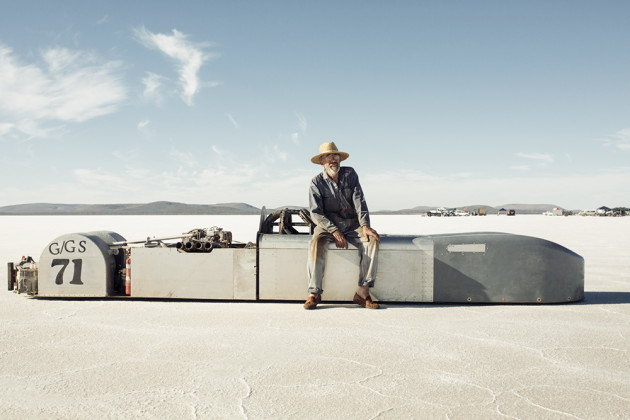 Portrait of Graham Scott who reached 163mph on his custom contraption. &copy; Brook Ready.