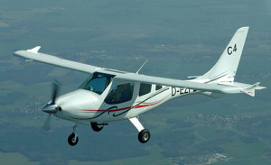 The non-conforming prototype of the Flight Design C4 on its first flight. (Flight Design)